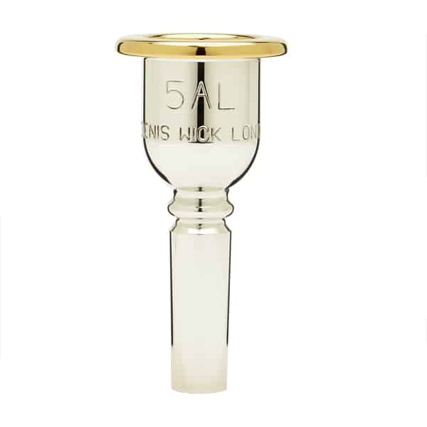 Heritage Trombone Mouthpiece Silver Plated with Gold Plated Rim and Cup 5AL BrassFix UK